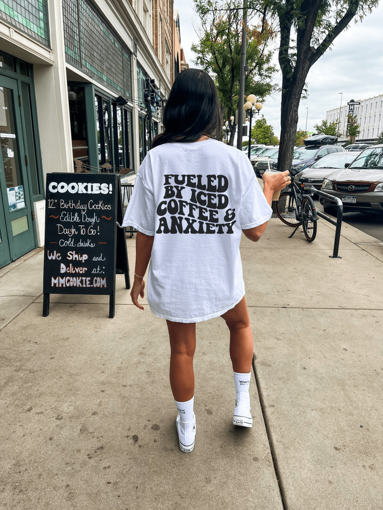 Fueled By Iced Coffee & Anxiety T-Shirt - My morning vibes