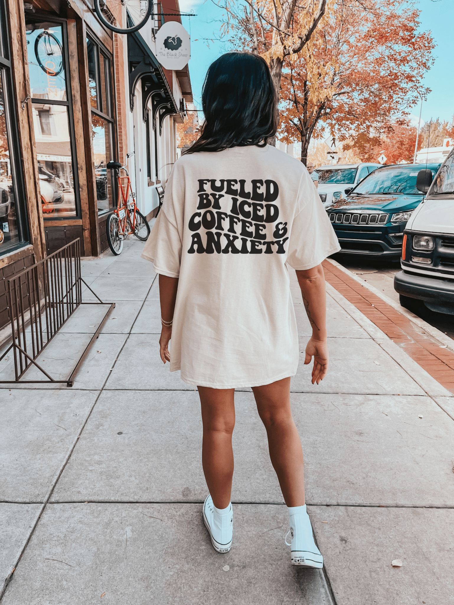 Fueled By Iced Coffee & Anxiety T-Shirt - My morning vibes