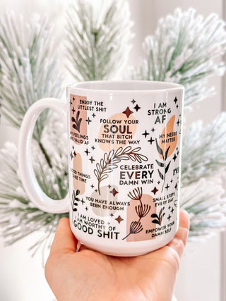 “Daily Reminders” ceramic mug - My morning vibes